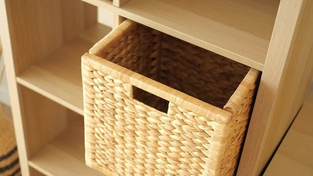 Organizing tips for using woven storage baskets in home