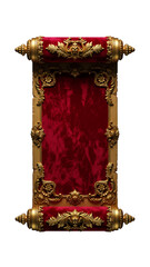 Ornate Gold Framed Red Velvet Scroll Invitation Template Announcement Background