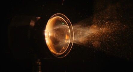 Light bursts from a lens, scattered particles