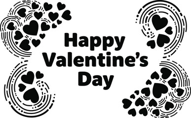 Obraz premium Happy valentine's day hearts vector graphic design template