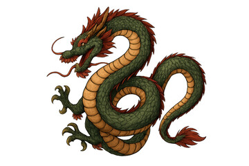 Chinese dragon creating mythical fantasy creature illustration