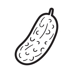Pickle Outline Vector Illustration on White Background Simple graphic design