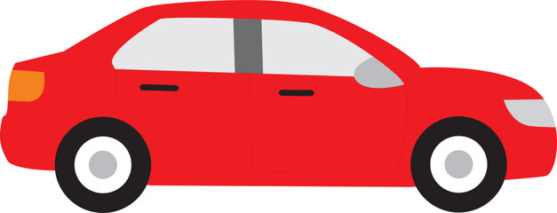 Red Car Side View Illustration