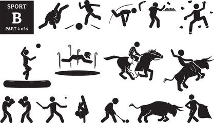 Action Sports and Activities Pictograms Collection Keywords: sport, activity, pictogram, icon