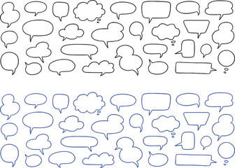 Collection of Hand Drawn Speech Bubbles and Thought Clouds