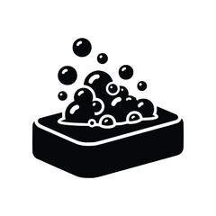 Bar Soap and Soap Bubbles Solid Glyph Icon