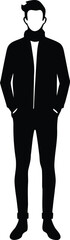 Full body silhouette of a man in a suit