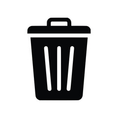 Open Slatted Trash Can Bin Solid Glyph Icon