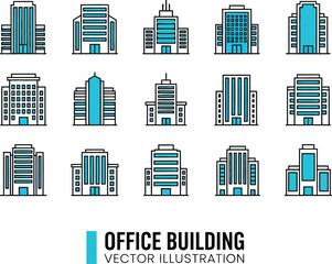 Office building icons vector illustration architecture design