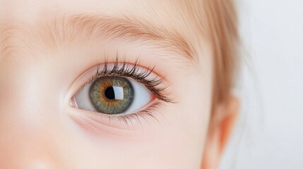 Obraz premium Captivating close-up of a child's eye revealing stunning details and vibrant colors during a bright afternoon