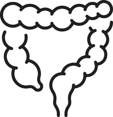 Human Large Intestine Outline Icon anatomy biology