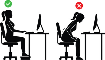 Ergonomics guide correct posture at desk office chair health tips