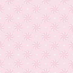 Cute Pink Seamless Floral Background Pattern 