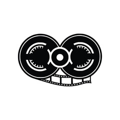 Vintage Film Reel Cinematography Silhouette Logo