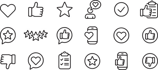 User feedback and rating icons like dislike