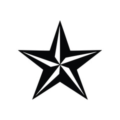 Nautical Five Point Star Compass Silhouette