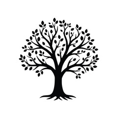 Healthy Leafy Deciduous Tree Silhouette