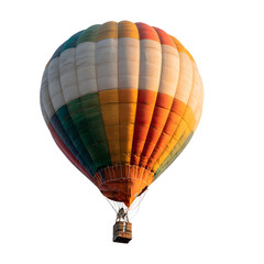 Colorful hot air balloon soaring against transparent background adventure and freedom concept