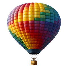 Colorful hot air balloon against transparent background