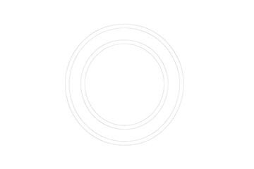 Concentric white circles on transparent background, minimal abstract design, geometric ripple effect icon, sound wave concept