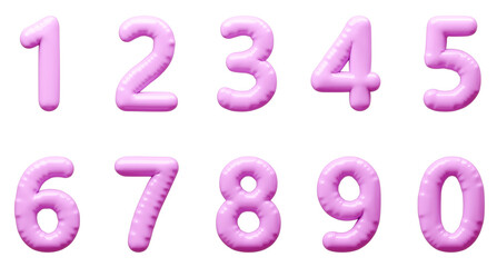 3D画像_風船_数字_紫