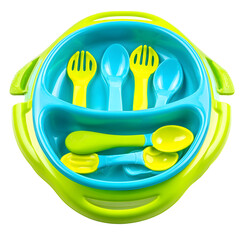 Baby feeding set with spoon fork bowl and accessories