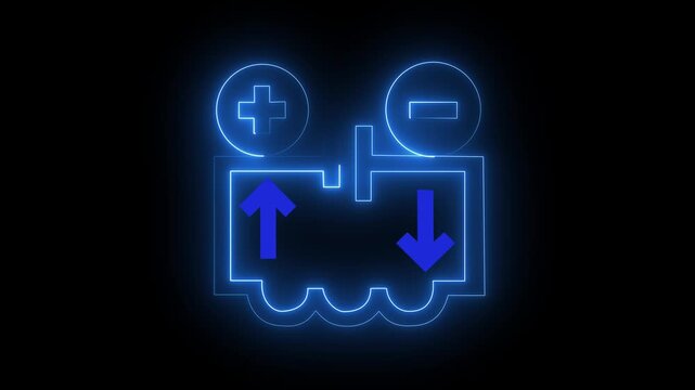 Glowing neon line Cloud arrow icon animation on black background. 4k video. Neon glow Data storage icon concept. animation sign icon business sign icon amazing set business icon technology.