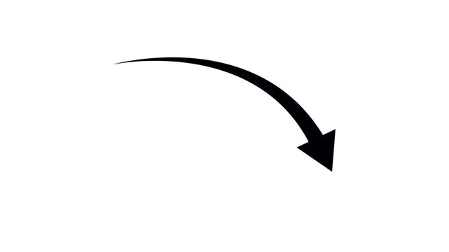 arrow down business graph icon animation. business chart concept. A neon down business graph icon displays a glowing, downward-sloping line or bar chart, symbolizing decline, loss, or negative trends.