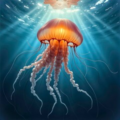 Jellyfish posture under bright light