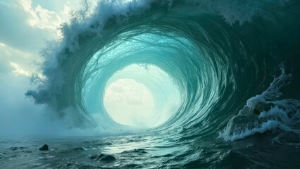 Wave landscape art pattern