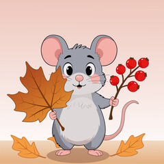 Autumn mouse, illustration