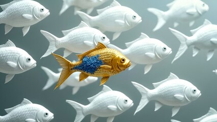 Naklejka premium Group Fish Art Pattern