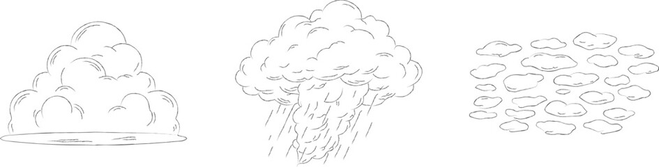 Vegetable sketch row with lettuce broccoli and beans