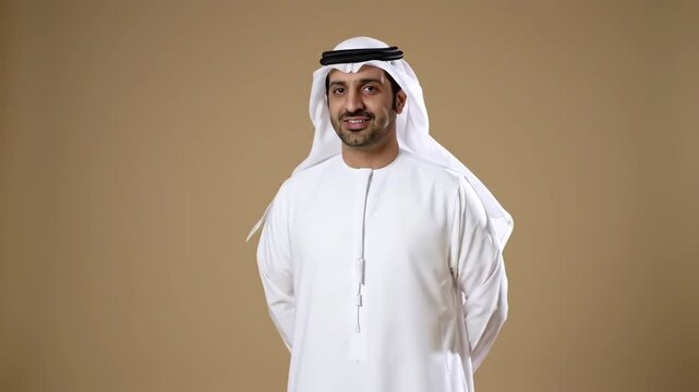 Portrait of a Smiling Emirati Man in Traditional Clothing