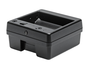 Black plastic device charging base