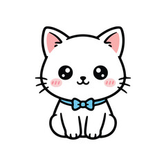 on cute cat vector illustration on white background 