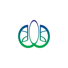 Green Blue Petal Shape Abstract Logo