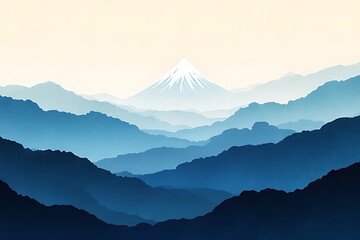 mountains in the fog