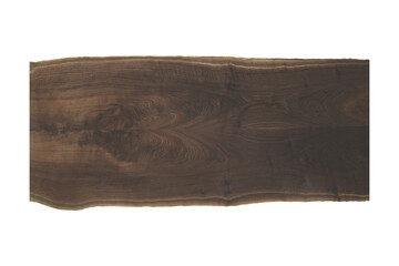 Close-up of a beautiful dark wood slab with natural edge.