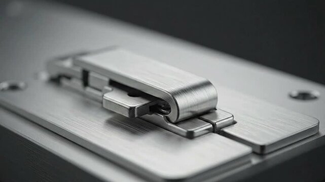 Silver Metal Stapler Mechanism Close Up Detail in Dim Lighting Shows Fastening Elements and Industrial Design For Stationary Applications and Office Paperwork Needs with Depth of Field