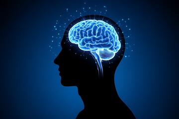 human head with brain