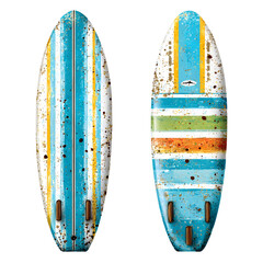 Vintage surfboard design with transparent background vector illustration