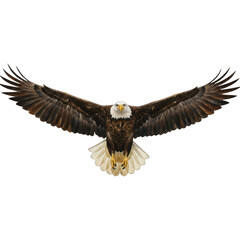 Fototapeta premium Majestic bird of prey, wings spread wide, soaring against a black background