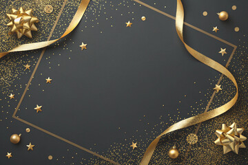 christmas background with golden stars