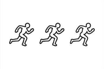 Group of Runners Outline Symbol for Speed and Motion