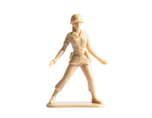 Plastic toy soldier with arms outstretched