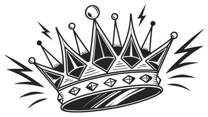 Royal Radiance: A meticulously crafted illustration of a majestic crown, exuding regality with its ornate design and radiant aura, symbolizing power and prestige.