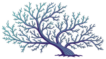 Artistic Tree Silhouette: A captivating tree silhouette, artistically rendered with a serene and elegant aesthetic, ideal for design projects. 