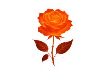 Glowing orange rose depicting passion and warming feelings