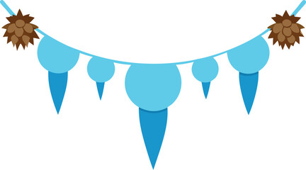 Obraz premium Vector snowy garland icicle illustration festive winter decoration isolated scalable eps